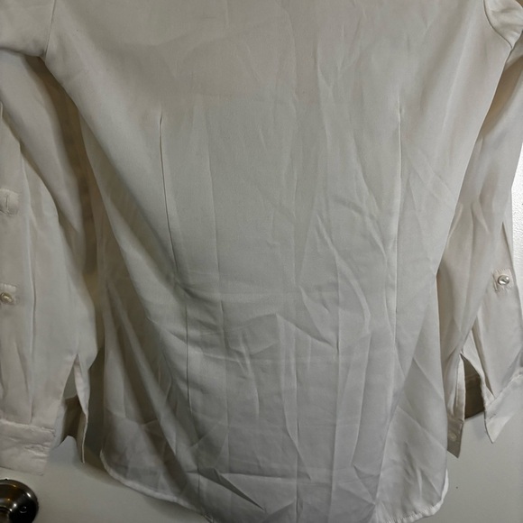 White Button Down Blouse with Bow Tie - Picture 8 of 9